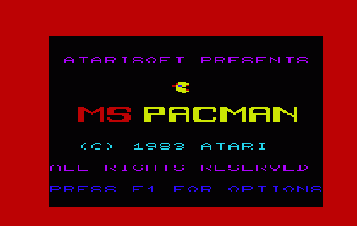 Ms. Pac-man title screen for Vic-20